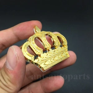 Metal Crown Luxury Auto Car Golden Emblem Badge Decal Sticker Mortorcycle New - Foto 1 di 3