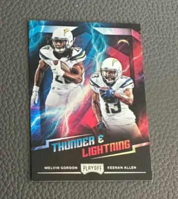 2018 Playoff Melvin Gordon & Keenan Allen #6 THUNDER & LIGHTNING INSERT Chargers - Image 1 of 2