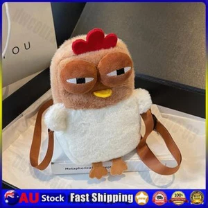 Cute Hen Shoulder Bag Chicken Purse for Women Plush Cartoon Bag for Travel Party - Picture 1 of 11