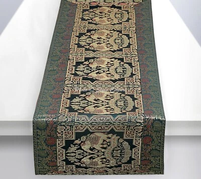 Brocade Runner Wedding Table Cover Silk Indian Runner Tapestry Christmas - Image 1 of 4