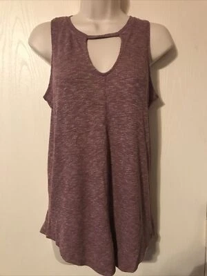 Camiseta sin mangas Maurices 24/7 acanalada púrpura sin mangas ojo de cerradura para mujer talla S ropa deportiva Foto 1 de 4