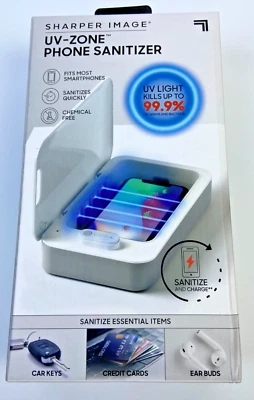 UV Phone Sanitizer + charger Sharper Image New in Box - Image 1 of 4