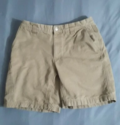 Pantalones cortos chinos Columbia Sportswear para hombre beige caqui talla 32 frente plano Foto 1 de 4