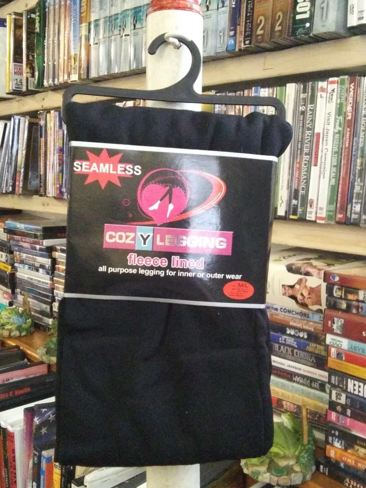 Women's Cozy Fleece-Lined Warm Seamless Legging BLACK SIZE M/L bag45