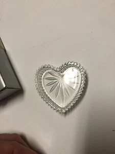 Vintage Glass Heart Shaped Box- 3x3 Inches Jewelry Box - Picture 1 of 3