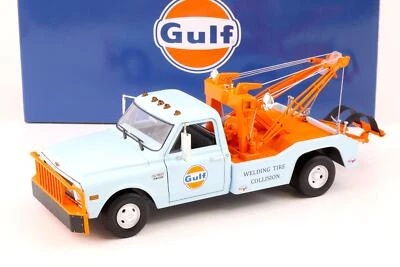 1:18 Greenlight 1969 Chevrolet C-30 Dually Wrecker GULF Oil Blu - Immagine 1 di 4