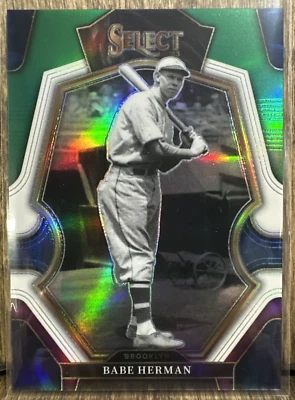 2023 Panini Select Baseball Babe Herman #107 Green White Purple Prizm Dodgers - Image 1 of 3