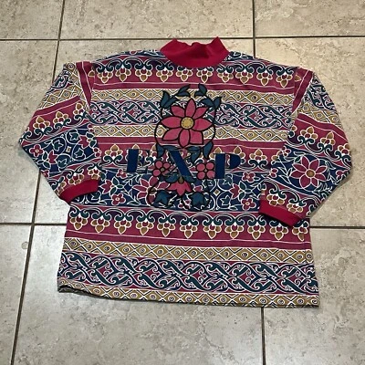 Sudadera Express Vintage Retro Cuello Alto Floral Mangas 3/4 Para Mujer: Grande Foto 1 de 4