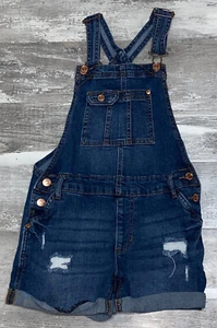 Vintage Jordache Girls 10 12 Blue Bib Overall Jeans Denim Y2K Boho - Picture 1 of 6