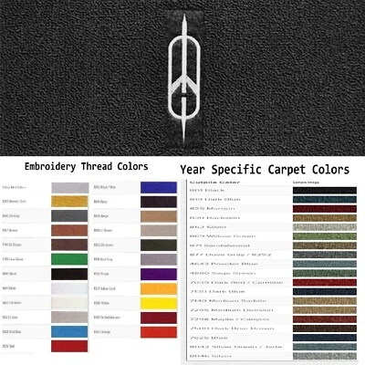 Tapetes Cutpile ACC 1977-1985 Oldsmobile Delta 88 logotipo emblema foguete personalizado 4 peças - Imagem 1 de 4