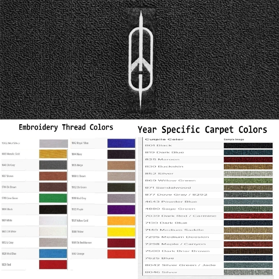 Alfombrillas Cutpile ACC 1977-1985 Oldsmobile Delta 88 logotipo emblema cohete personalizado 4 piezas Foto 1 de 4