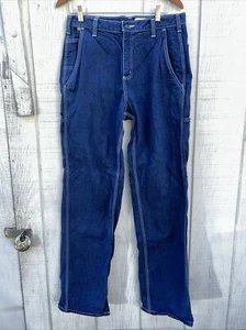 Carhartt Jeans Mens 32x34 Blue Denim Carpenter Dungaree Fit Pants Utility - Picture 1 of 12