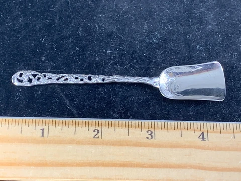 Antique Sterling Silver 830 Sugar Shovel with Original Box - Norway Pedersen 12g Cover