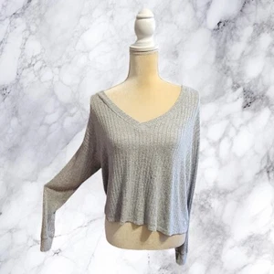 Suéter recortado gris Victoria's Secret rosa para mujer talla grande pequeña T48 - Imagen 1 de 6