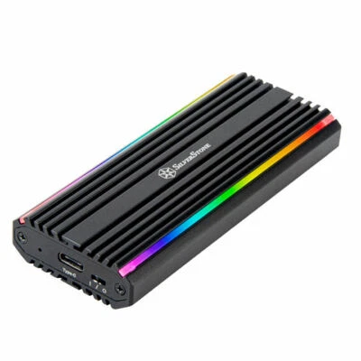 Silverstone SST-MS13 USB-C 3.2 Gen2 10Gbps NVMe / SATA M.2 SSD RGB Enclosure - Image 1 of 4