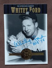 Whitey Ford - 2001 Upper Deck Hall of Famers #47 - Autograph