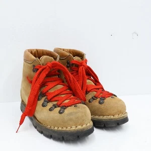 Vtg Colorado Hiking Boots with Vibram Soles 4.5D Leather Red Laces Italy - Picture 1 of 11