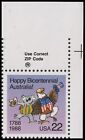 US 2370 Happy Bicentennial Australia 22c zip single UR (1 stamp) MNH 1988