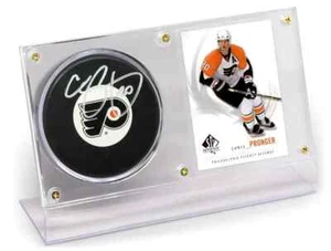 2 BCW Hockey Puck Display Case Deluxe Puck Holder for Autographed Pucks & Cards - Picture 1 of 2
