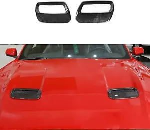 Hood Engine Air Vent Outlet Trim Accessories for Ford Mustang 2018+ Carbon Fiber - Foto 1 di 7