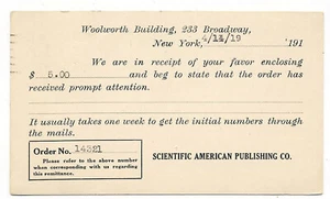 US 1919 Scientific American Advertising Postal Stationery Card Cover #UX30 NY to - Picture 1 of 2