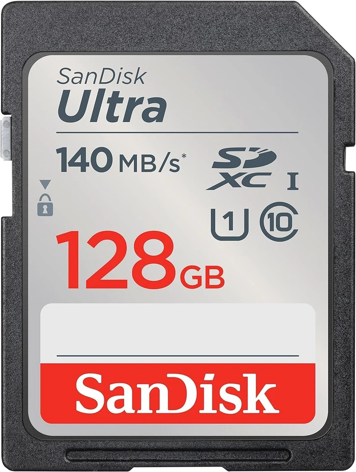 Sandisk Ultra 128GB SDXC Memory Cards Class 10 UHS-I (SDSDUNB-128G-GN6IN) x2