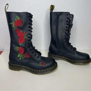 Neu Dr. Martens 1914 Vonda halbhohe schwarze Lederstiefel Größe 7 - Bild 1 von 11