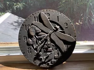 Used Vintage Springfield Dragonfly 12" Aluminum Therm. Clock As is,not running - Picture 1 of 7
