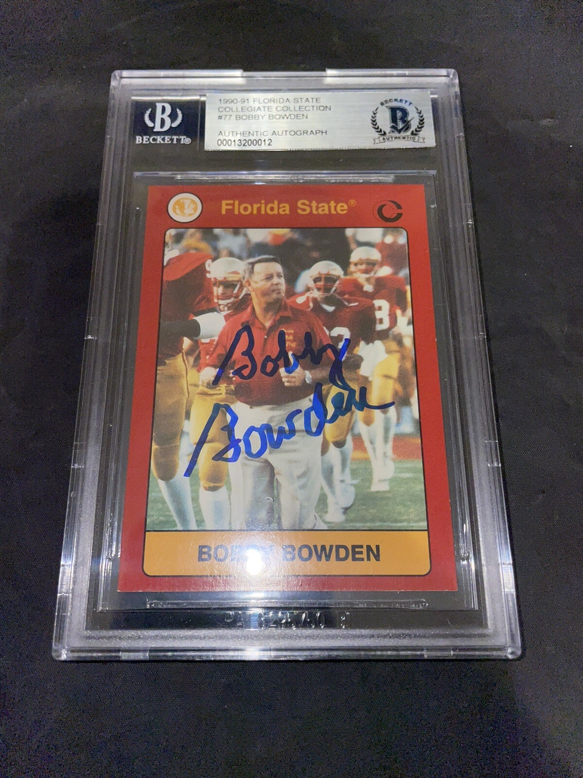 Bobby Bowden Autographed Signed 1990-1991 Fsu Collegiate Collection Beckett Slab #4 