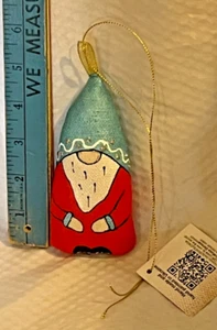 Gnomo Babbo Natale fatto a mano dipinto a mano ornamento Koza Dereza ecologico Ucraina - Foto 1 di 5
