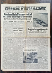 CORRIERE D'INFORMAZIONE 6-7 AGOSTO 1956 NENCINI VINCE TRE VALLI VARESINE -FANGIO - Imagen 1 de 3
