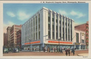 Woolworth Company Store Minneapolis MN Minnesota 1940 Leinen Postkarte F979 - Bild 1 von 2