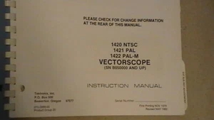 TEK 1420 NTSC 14321 PAL 1422 PAL-M Vecgtorscope Instruction Manual - Picture 1 of 2