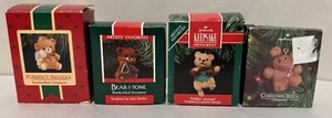 LOT OF 4 Hallmark Ornaments Keepsake Bears Christmas 1988, 89, 91, - Picture 1 of 3