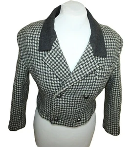 CHAQUETA BLAZER MUJER MARGI CROP TOP Tweed Chaqueta UE TALLA 38 40CM - Imagen 1 de 7