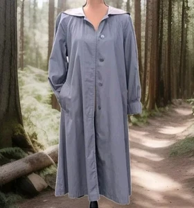 Cappotto swing anni 50 con cappuccio S grigio trench maniche a sbuffo capriccioso scuro accademia vintage - Foto 1 di 17