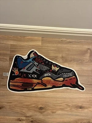 Sneaker Shoe Basketball Non Slip Carpet Doormat Decoration Rug Plush 15” * 27” - Image 1 of 4