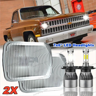 Faro LED 7x6" 5X7 Hi-Lo para camioneta Chevy C1500 C2500 1980-86 C10 C20 C30 Foto 1 de 4