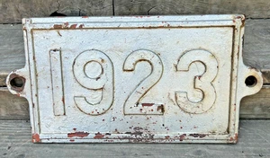 Placa antigua de hierro fundido de puente ferroviario de 1923 marcador de fecha - Imagen 1 de 13