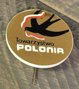 Vintage Polnische Gemeindegesellschaft Pinback Button Towarzystwo Polonia 1" Button - Bild 1 von 2