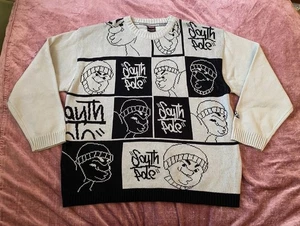 VTG Rare 90's Y2K Southpole Rap Hip Hop Knit Sweater Urban Graphic Skate Sz XXL - Picture 1 of 7