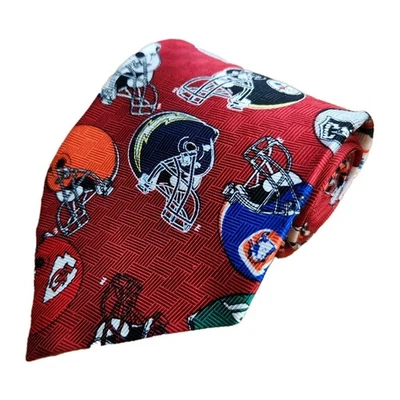 Equipo NFL Fútbol Cascos Corbata de Seda Hombres Rojo Hecho en EE. UU. Deportes Super Bowl Carrera Foto 1 de 4
