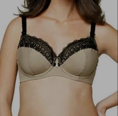 Lencería para pasteles Maternidad Enfermería Panal Macarrón Flexi-Wire Sujetador 34D Dorado Negro Foto 1 de 2