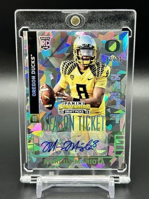 Boleto de novato Panini Contenders 2015 automático Marcus Mariota hielo agrietado/23 #225 Foto 1 de 2