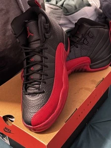 Nike Air Jordan 12 Retro (GS) Shoes "Flu Game" Black Red 153265-002 Multi Sizes - Picture 1 of 8