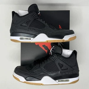 Air Jordan 4 Retro Laser CI1184 001 schwarz/weiß/gummi hellbraun Größe 10 - Bild 1 von 7