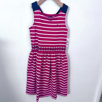 Nautica Girls Striped Sleeveless Sun Dress Size 12 Red White & Blue NWT $36 - Image 1 of 4