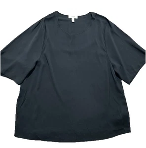 Cos Damenbluse 10 schwarz Kurzarm Seidenmischung - Bild 1 von 7