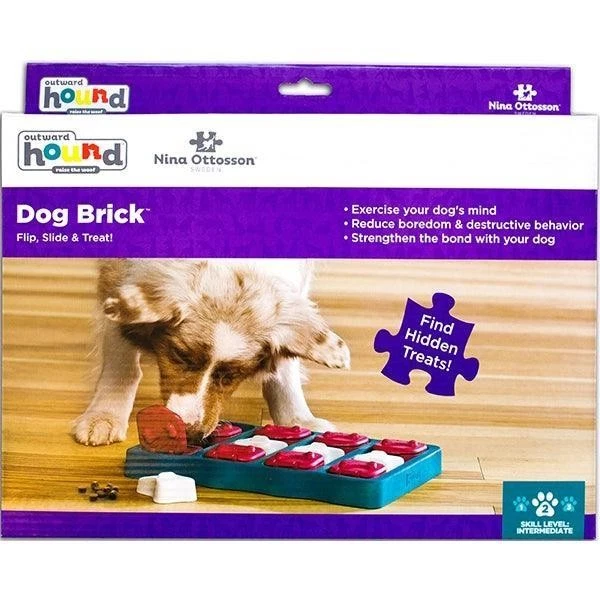 Interactive Dog Game Play Brick Treat Feeder Dog Smart Food Dispenser Puzzle Toy - Image 1 of 4