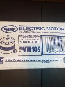 Master Flow PVM105 Replacement Electric Motor for Power Vents HI22 GM30 VSR300 - Picture 1 of 3